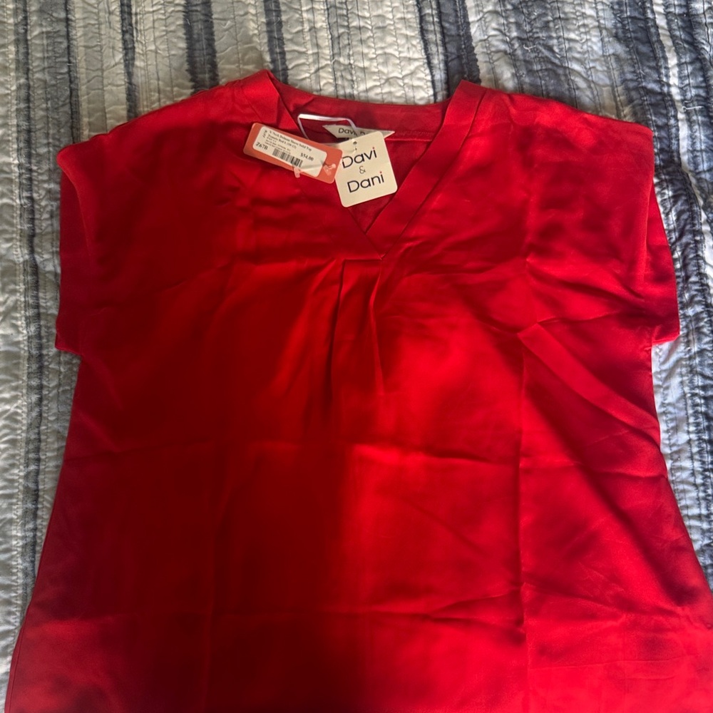 Davi & Dani Scarlet V-Neck Top